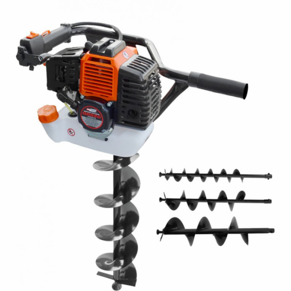 AWTools Benzínový půdní vrták 2,95HP AW80040 + 3 vrtáky