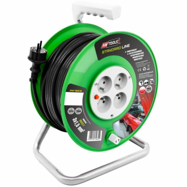 AWTools Naviják prodlužovacího kabelu 25m 3x1,5mm 16A 3680W