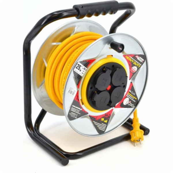 AWTools prodlužovací kabel kovový buben žlutý Heavy duty ...