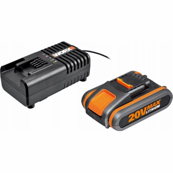 Worx baterie 20V 2,0Ah + nabíječka 2a (WA3601)