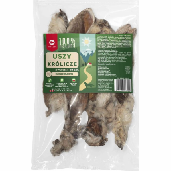 Maced 100% NATURA KRALÍČÍ UŠI S VLASY 10 KS.