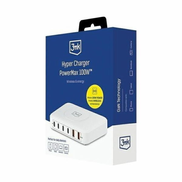 3mk síťová nabíječka - Hyper Charger PowerMax 100W, GaN 4...