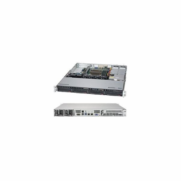 SUPERMICRO 1U chassis 4x 3,5" HS NVMe/SATA/SAS (12G), 2x4...