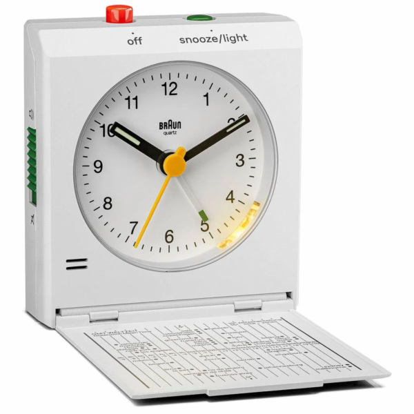 Braun BC 05 W Quartz skládací budík bílý