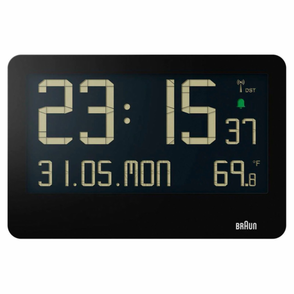 Digitální rádiové nástěnné hodiny Braun BC 14 černé