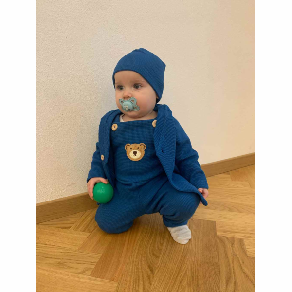 Kojenecká bavlněná čepička New Baby Luxury clothing modrá...