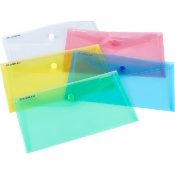 Složka na obálky, PP, DL, 126 x 225 x 0,18 mm, zapínání n...