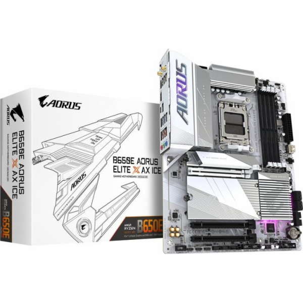 GIGABYTE MB Sc AM5 B650E AORUS ELITE X AX ICE, AMD B650, ...