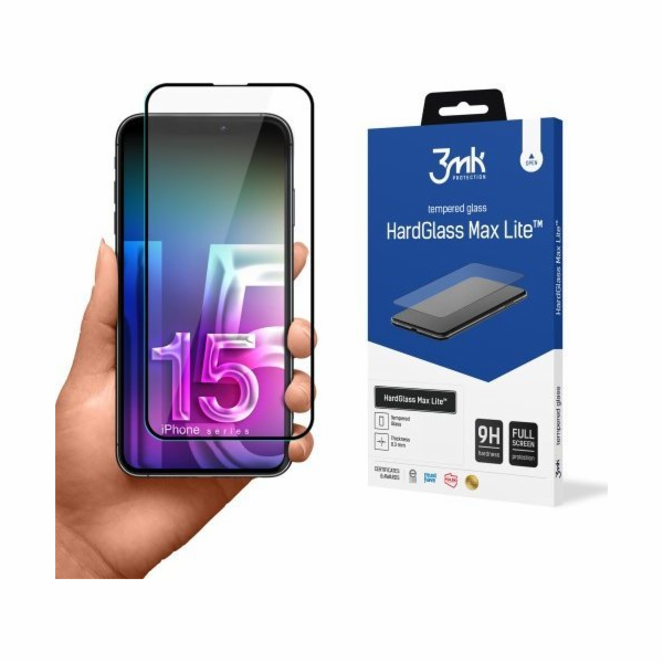 3mk tvrzené sklo HardGlass Max Lite pro Apple iPhone 15, ...