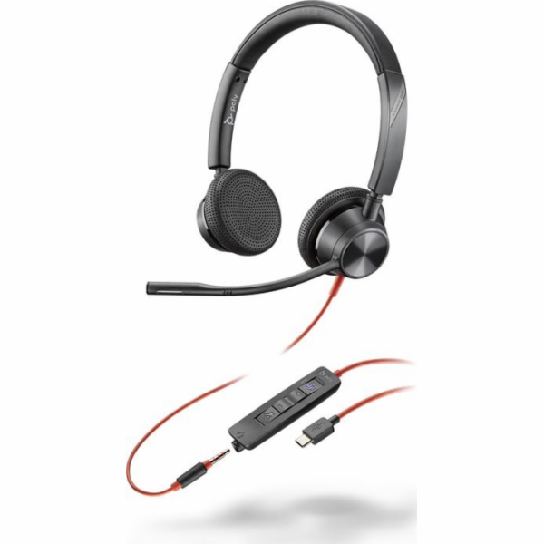 Poly Blackwire 3325 MS Teams náhlavní souprava, 3.5 mm ja...