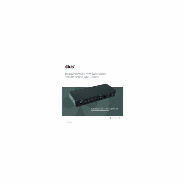 Club3D Dokovací stanice DisplayPort / HDMI KVM Switch, US...