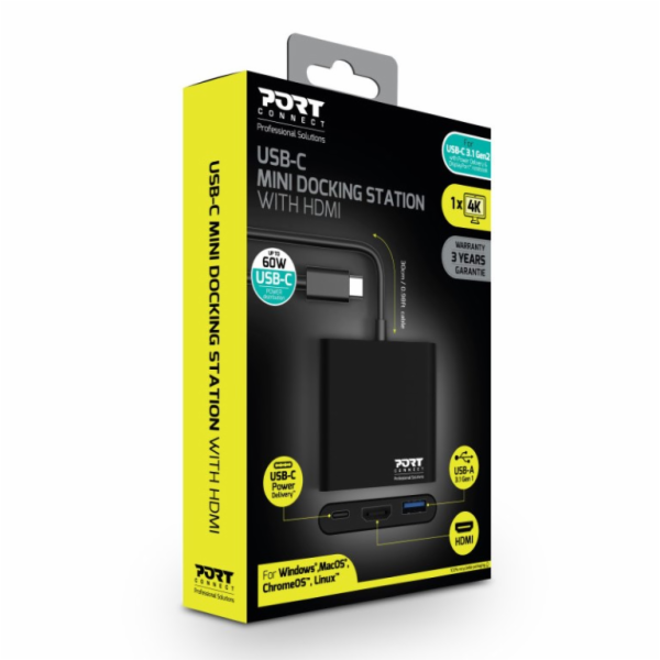 Port Connect 900140 PORT CONNECT USB-C HUB, HDMI 1X 4K + ...