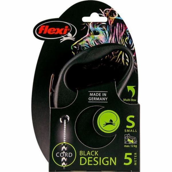 Automatické vodítko Flexi Black Design, černé, 5m