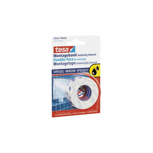 OBOUSTRANNÁ LEPICÍ PÁSKA NA MONTÁŽ ZRCADLA; 1,5 m X 19 mm