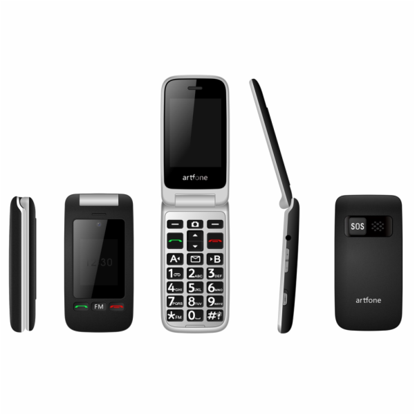 Mobilní telefon Artfone C10, stříbrná/černá