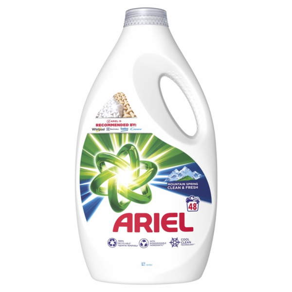 Tekutý prací prostředek Ariel Mountain Spring 48 mytí, 2,4l