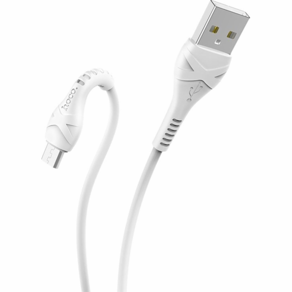 Data kabel HOCO X37 Cool power, microUSB, 1m, bílá