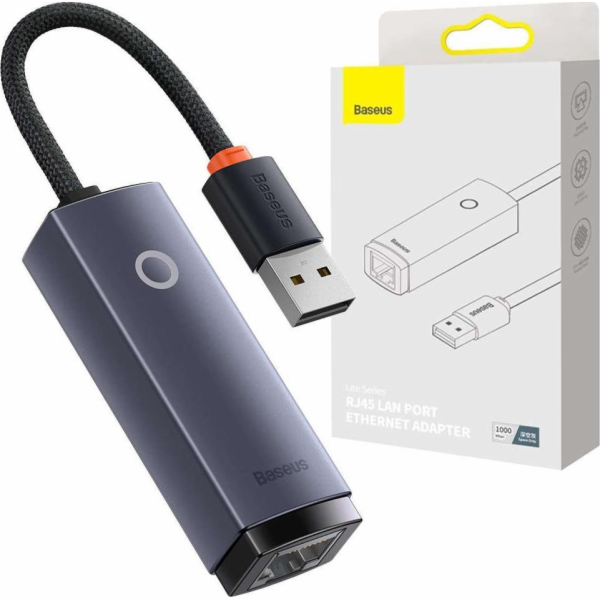 Adaptér Baseus Síťový adaptér USB A - RJ45, černý