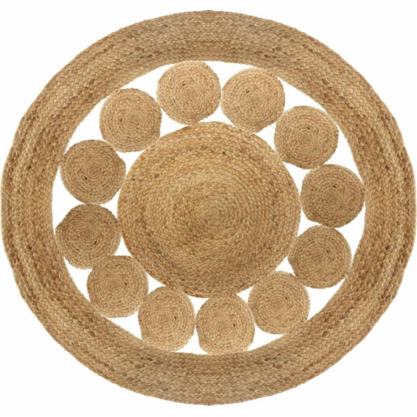 Koberec Atmosphera Jute 156147, pískově hnědý, D120 cm