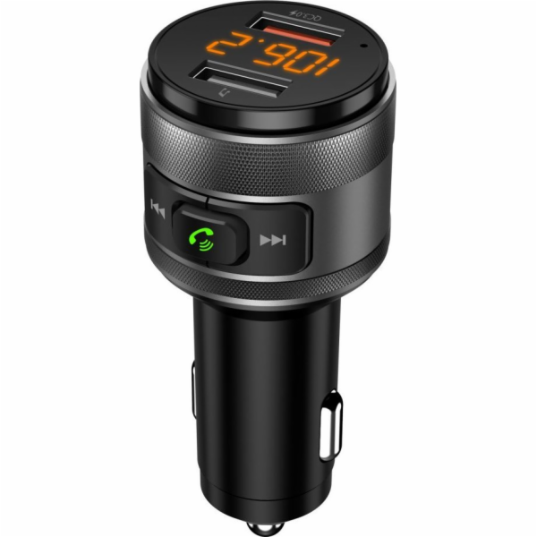 Auto FM MP3 vysílač s BT funkcí, USB LCD FM-57 QC3.0