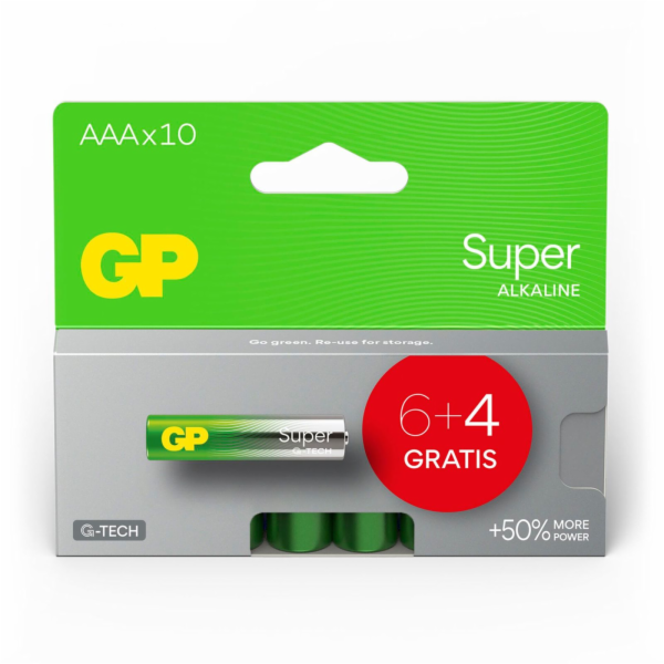 6+4 GP Super Alkaline 1,5V AAA Micro LR03    GPSUP24A997C10