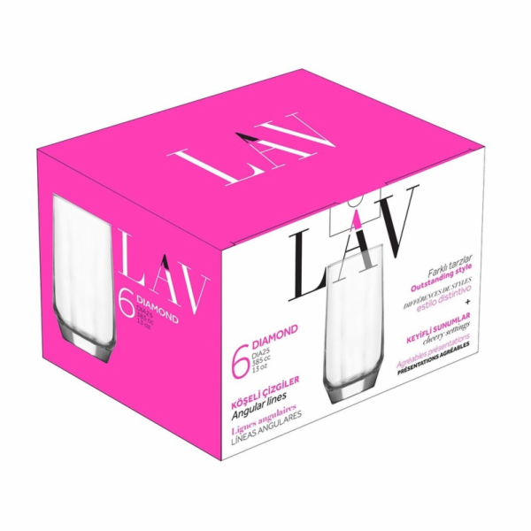 Sklenice LAV DIAMOND DIA25F, 385 ml, 6 ks.
