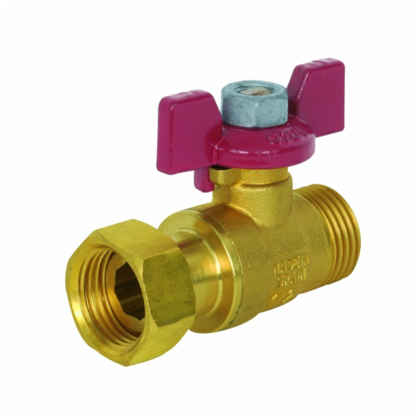 Ventil 02290, 1/2" s posuvným připojením, červená rukojeť