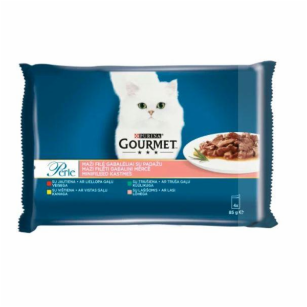 Mokré krmivo pro kočky GOURMET, stolová sada, 4 × 85 g