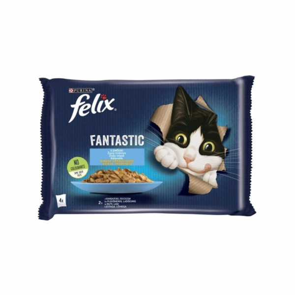 Konzervy pro kočky FELIX Fantastic fish, 4x85 g