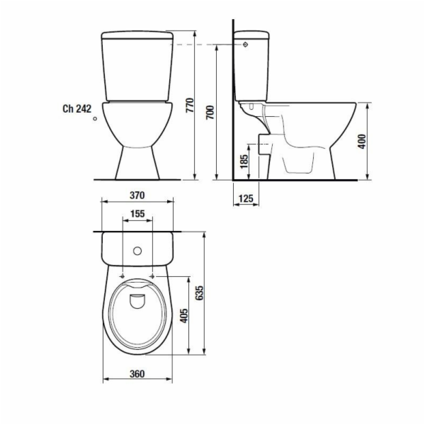 WC mísa Jika Lyra Plus H8257260002423, 635x400