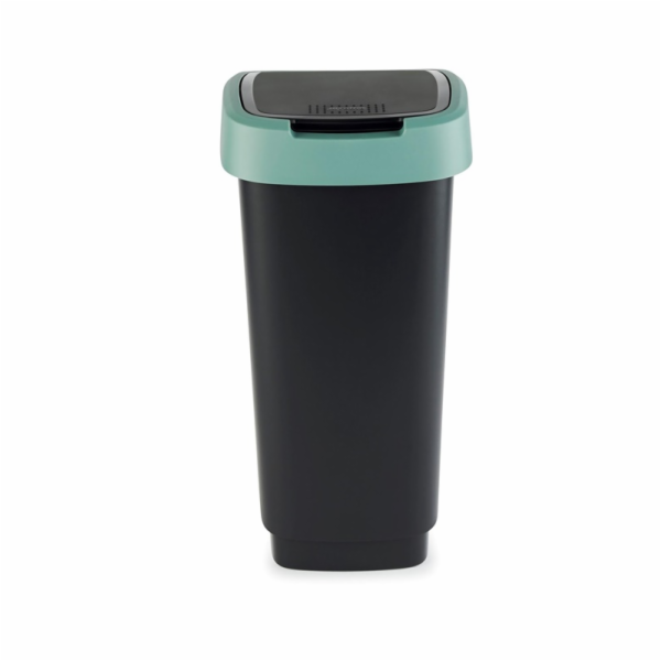 Odpadkový koš Rotho Twist, černá/tmavě zelená, 50 l