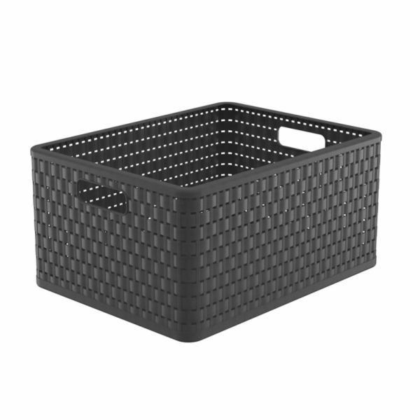 Úložná nádoba ROTHO, 28 l, šedá, 43×33×21,5 cm