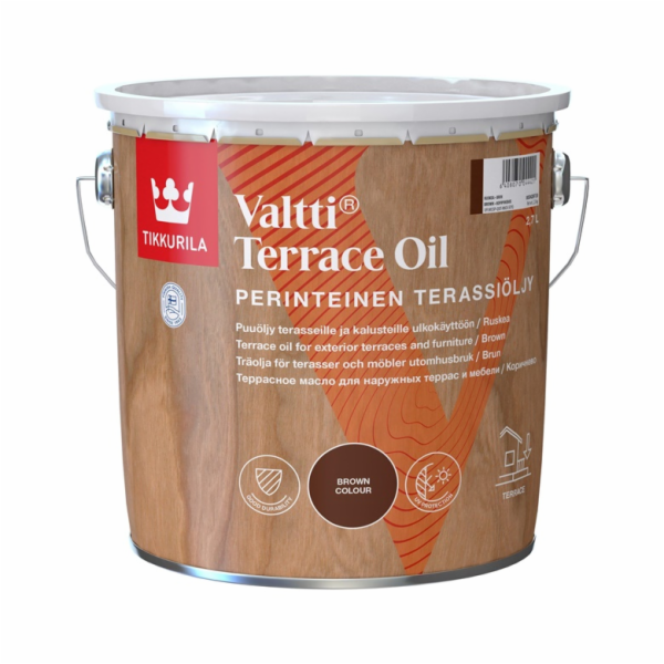 Olej na dřevo Tikkurila Valtti Terrace Oil, hnědý, 2,7l