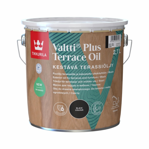 Medový olej Tikkurila Valtti Plus Terrace Oil, černý, 2,7l