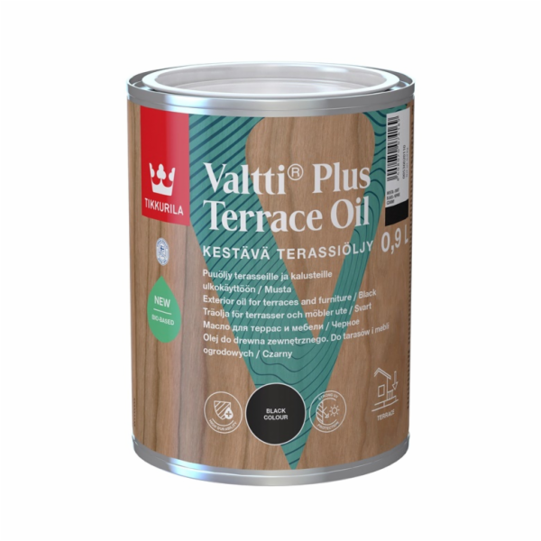 Medový olej Tikkurila Valtti Plus Terrace Oil, černý, 0,9l