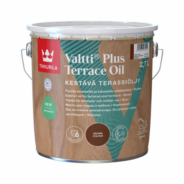 Olej na dřevo Tikkurila Valtti Plus Terrace Oil, hnědý, 2,7l