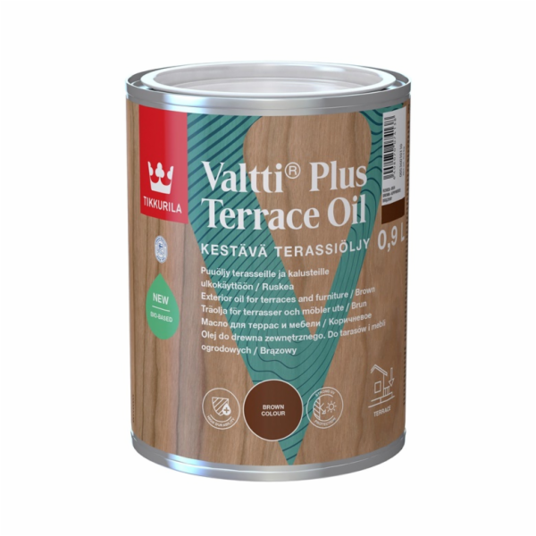 Medový olej Tikkurila Valtti Plus Terrace Oil, hnědý, 0,9l