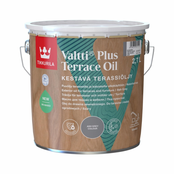 Medový olej Tikkurila Valtti Plus Terrace Oil, šedý, 2,7l