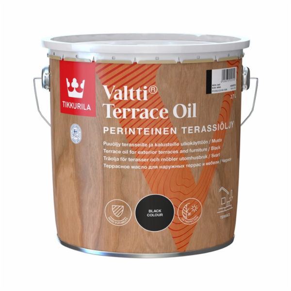 Olej na dřevo Tikkurila Valtti Terrace Oil, černý, 2,7l
