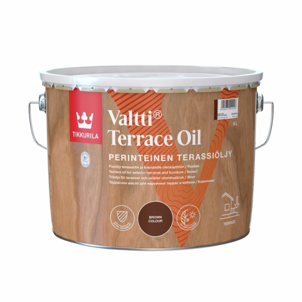 Olej na dřevo Tikkurila Valtti Terrace Oil, hnědý, 9 l