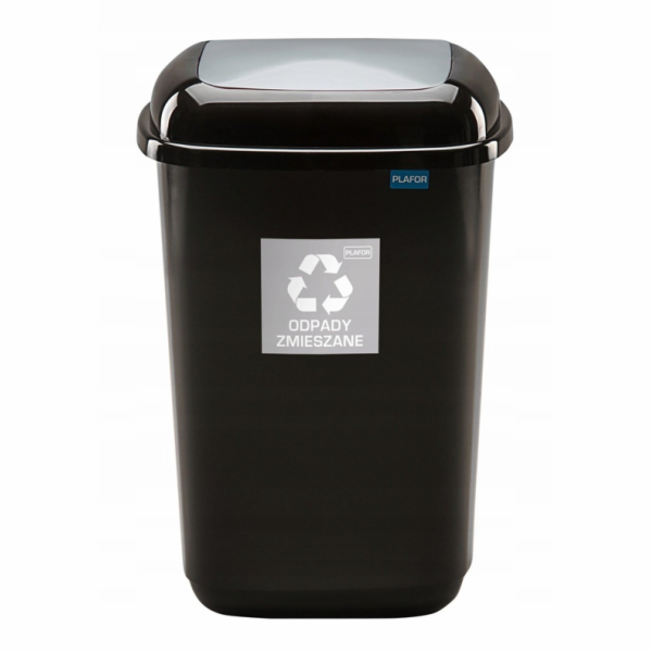 Odpadkový koš Plafor, 12 l, černo/šedá