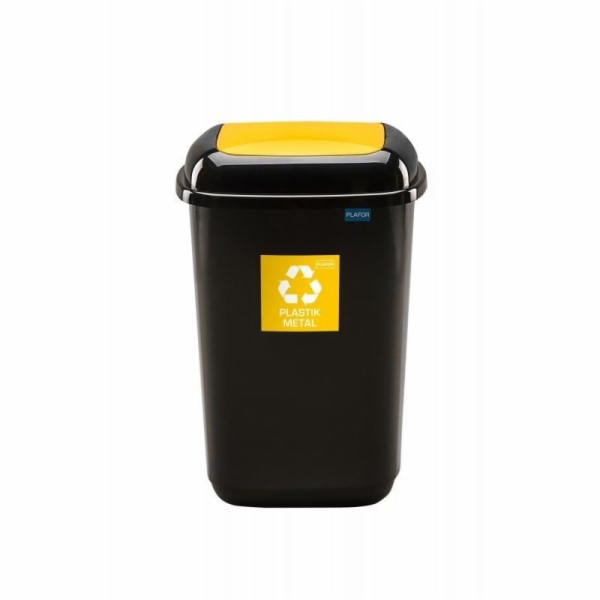 Popelnice Plafor, 28 l, černo/žlutá