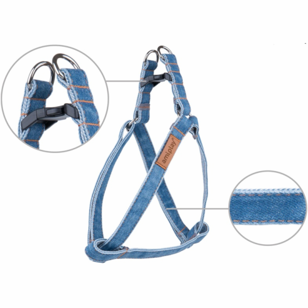 Nastavitelné šle Amiplay Denim, modré, 400-750x20 mm