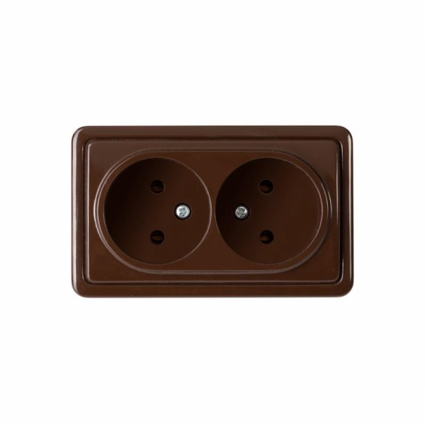 Dvojitá zásuvka Vilma SL+250, hnědá sp.