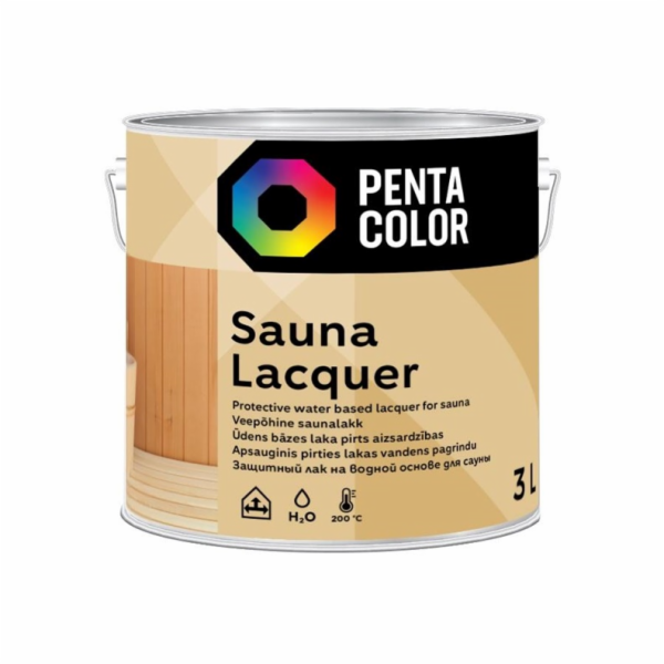 Polyakrylový lak Pentacolor Sauna, 3l