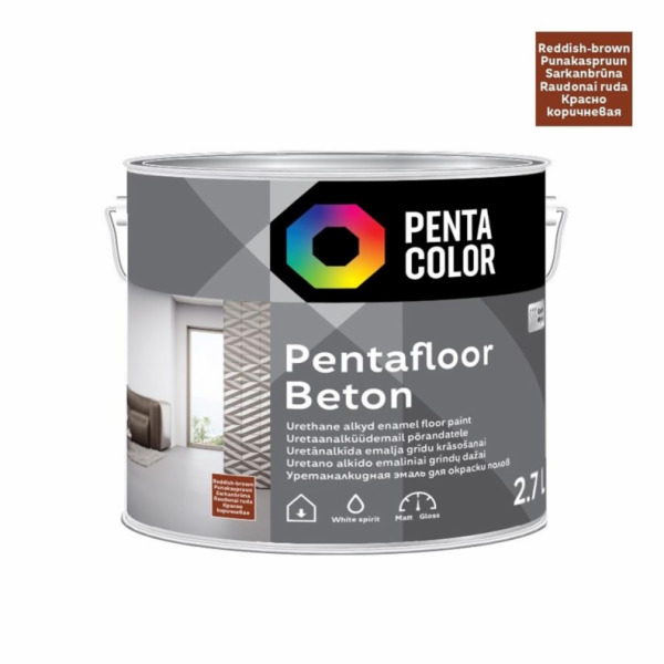 Barva na podlahu Pentafloor Beton, červenohnědá, 2,7l