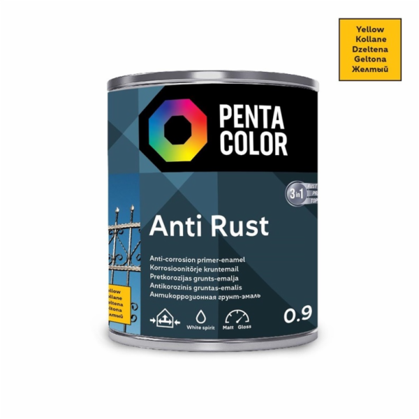 ŽLUTÉ ANTIKOROZNÍ BARVY-PRITER "ANTIRUST" (0,9l)