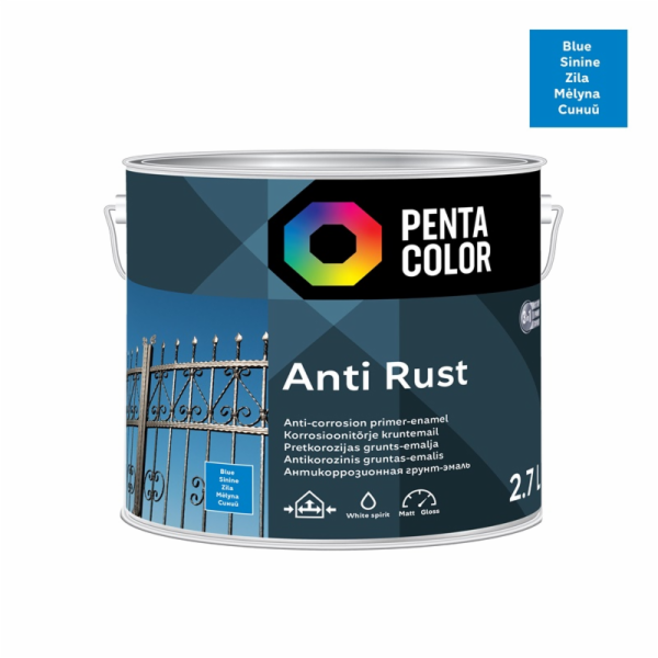 MODRÉ ANTIKOROZNÍ BARVY-ZÁKLADNÍ ZÁKLAD "ANTIRUST" (2,7 l)