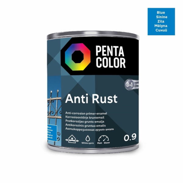 MODRÉ ANTIKOROZNÍ BARVY-ZÁKLADNÍ ZÁKLAD "ANTIRUST" (0,9l)