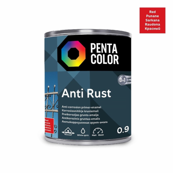 ČERVENÉ ANTIKOROZNÍ BARVY-ZÁKLADNÍ ZÁKLAD "ANTIRUST" (0,9l)